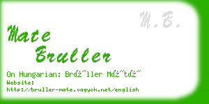 mate bruller business card